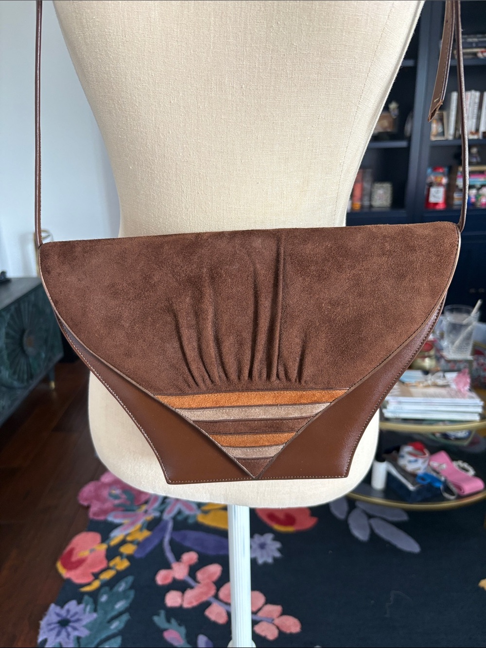 Peruzzi Vintage brown leather bag, made in Italy